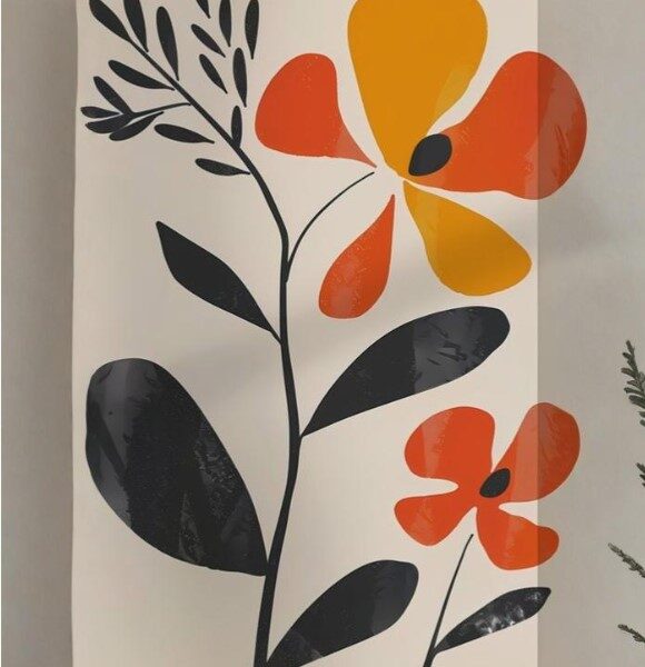 Vibrant Flowers 3- With Frame ( No Glass)