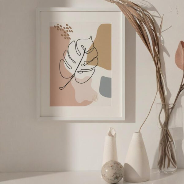 Single Leaf Boho - With Frame ( No Glass)